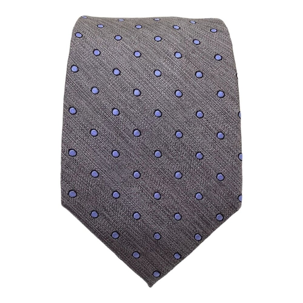 ORVIETO Gray Polka Dot Silk Tie 59"/ 3" EC